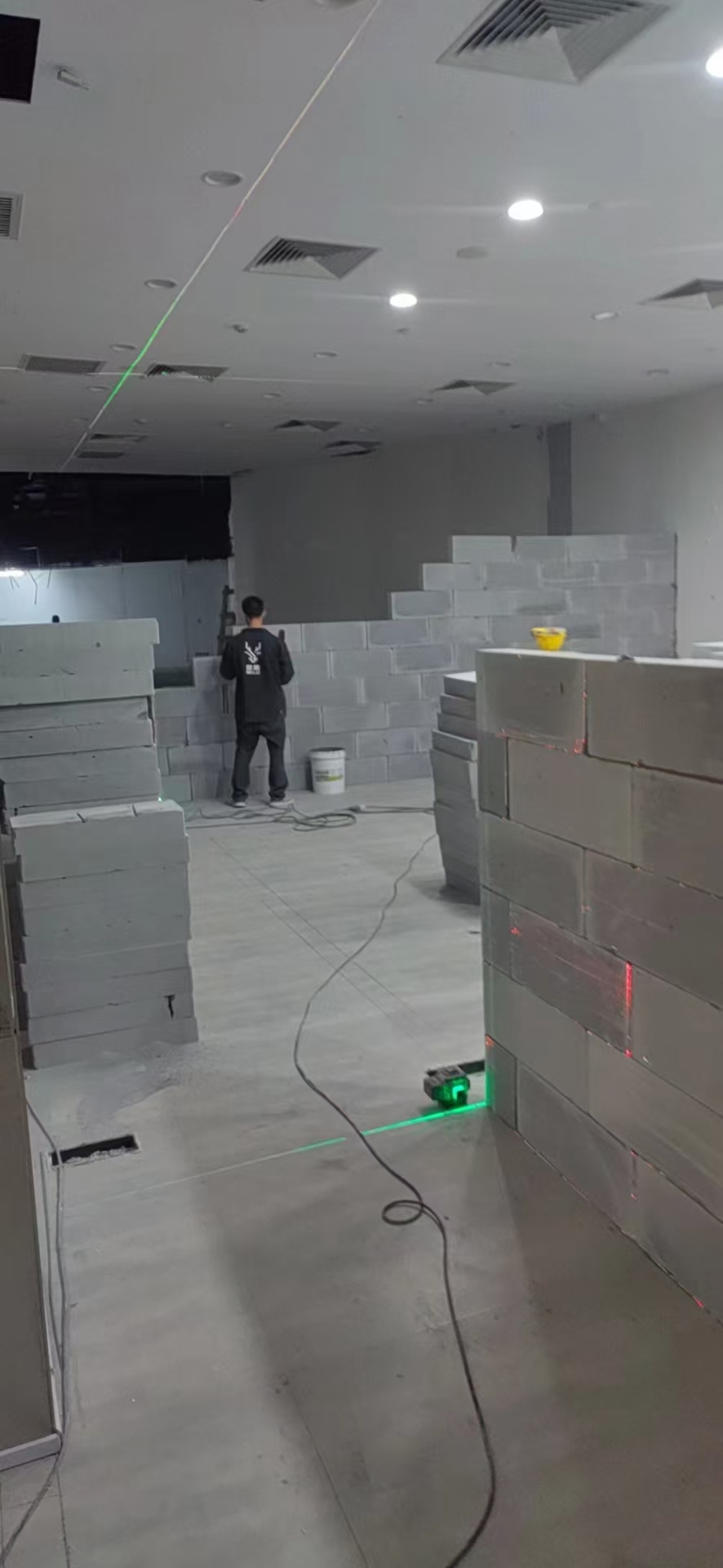 加气砖隔墙施工效果
